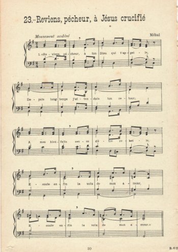 Reviens pêcheur à Jésus crucifié Partition gratuite